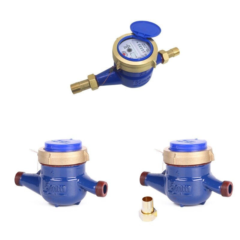 Water Meter Heavy Duty Brass Flow Measure Tap Cold Water Meter Home Garden Wet Table Measuring Tools Water Measurement