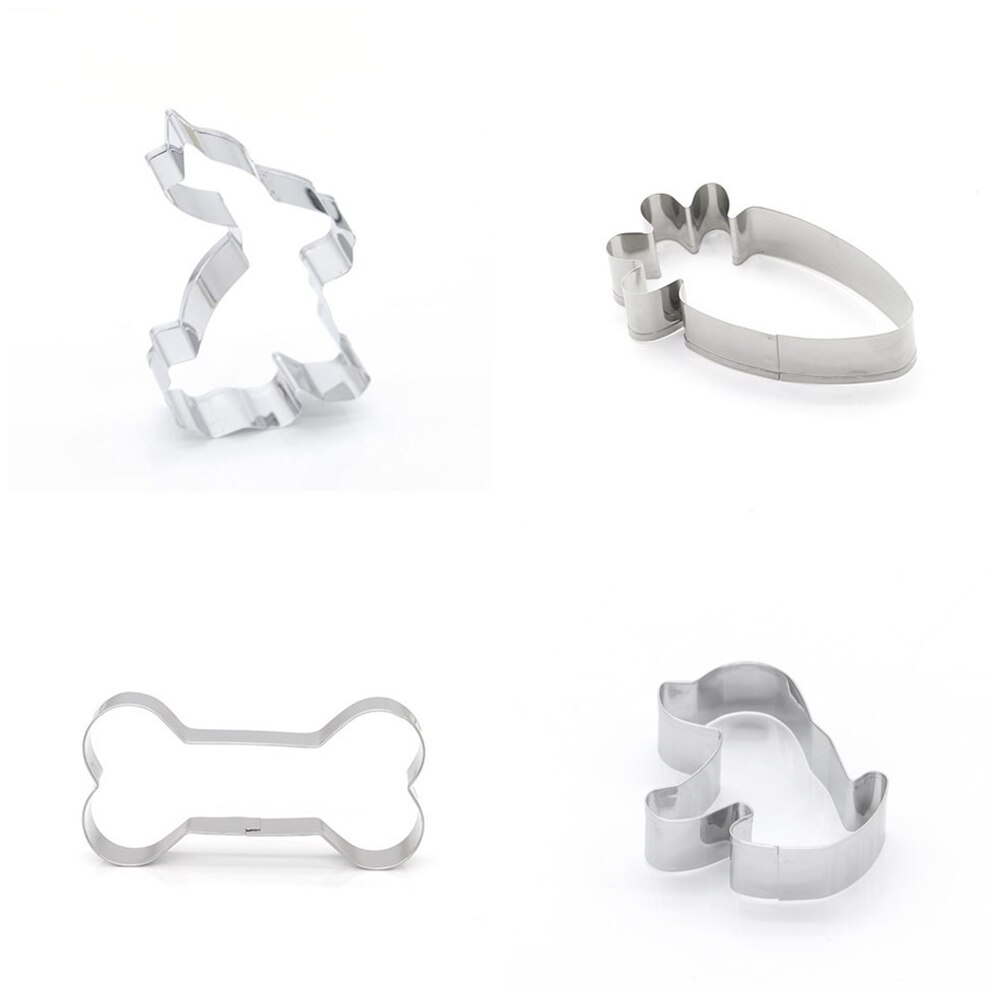 Stainless Steel Animal Shape Bone Cookie Cutter Biscuit Molds Carrot Cake Mould Dog Mold Chocolate Pastry Baking Tools