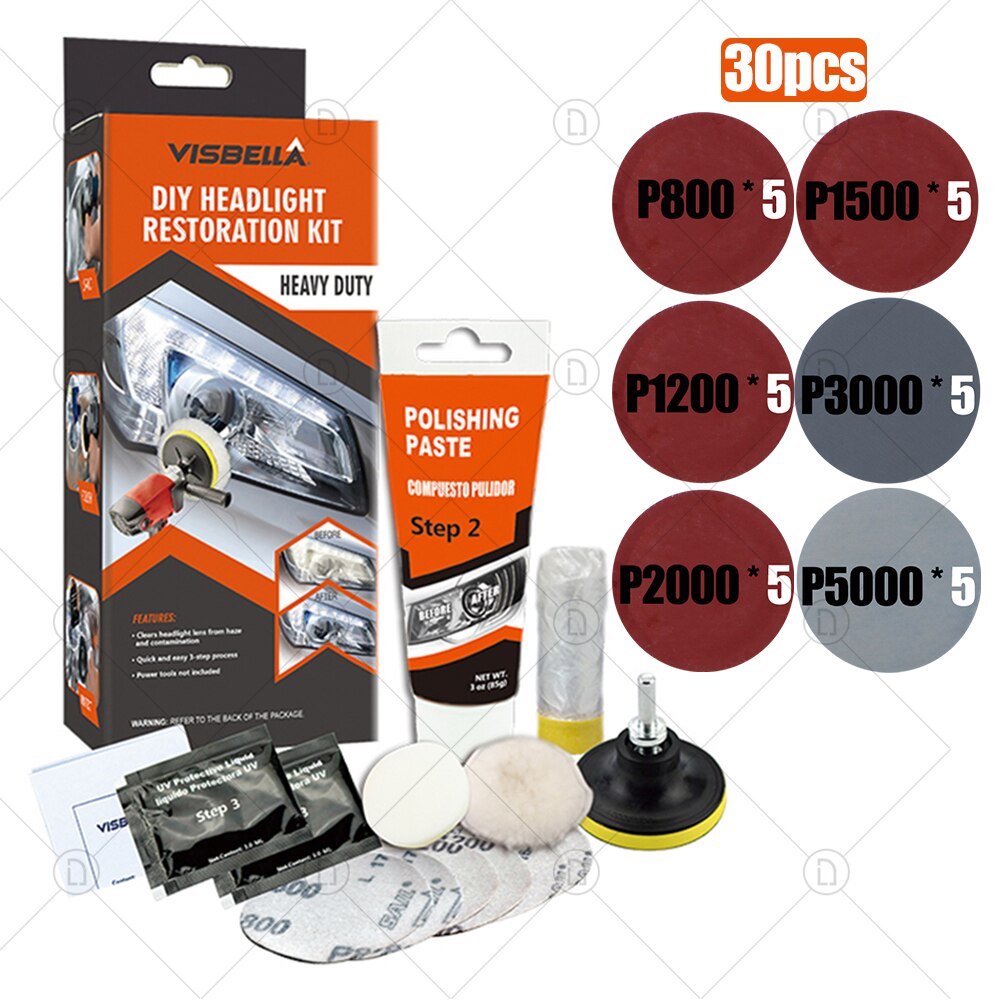 Auto Scheinwerfer Polierer Restaurator Polnischen Für Scheinwerfer Restaurierung Kit Washer Chemische Polieren Kit Wachs Für Auto Scheinwerfer: 3
