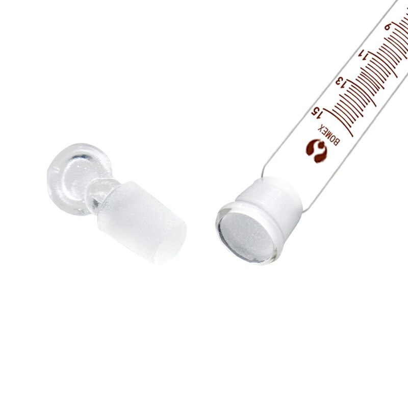 Tube à essai en verre gradué 5mL-50mL avec bouchon buccal de meulage pour l'expérience
