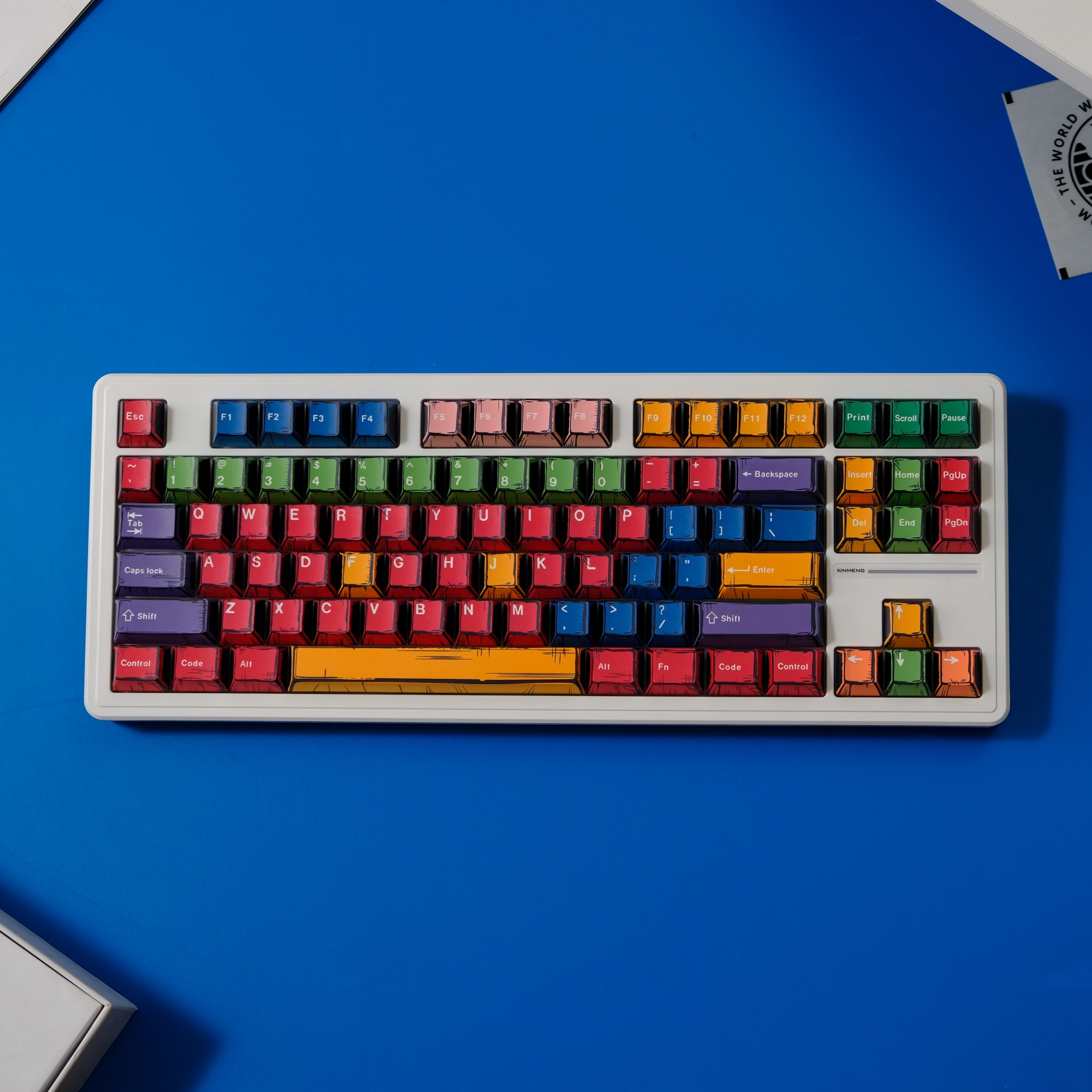 Comic Keycaps PBT Cherry Keycap Panels For MAD 60 68 Rainy 75 Mechanical Keyboard Magnetic Keyboard Custom DIY Dye Sub Key Caps