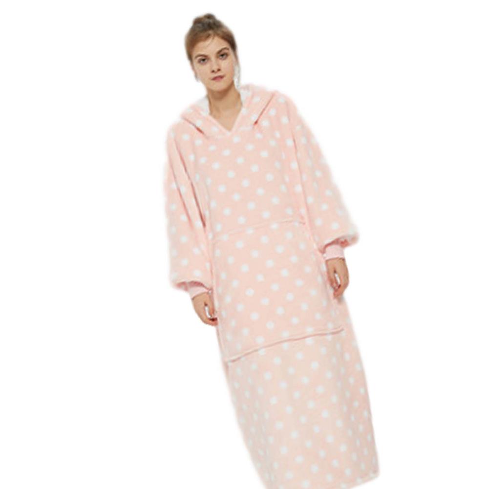 Leniwy kocyk sweter z kapturem sweter damski jesień i zima zimny ciepły piżrano TV koc usługi w domu: A