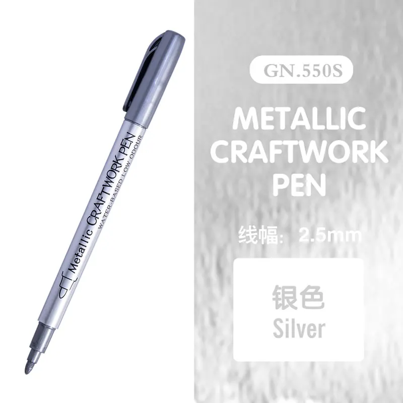 12 Colors Metallic Marker Pen Permanent Art Marker for Manga Crafts Scrapbooking DIY Colorful Pens Stationery Art Supplies: Burgundy