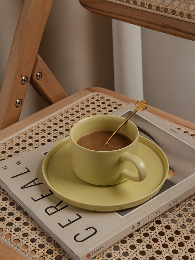 Porcelain Coffee Cup Saucer Set Cappuccino Modern On-glazed Eco Friendly Cup And Saucer Filizanki Do Kawy Drinkware BD50CS