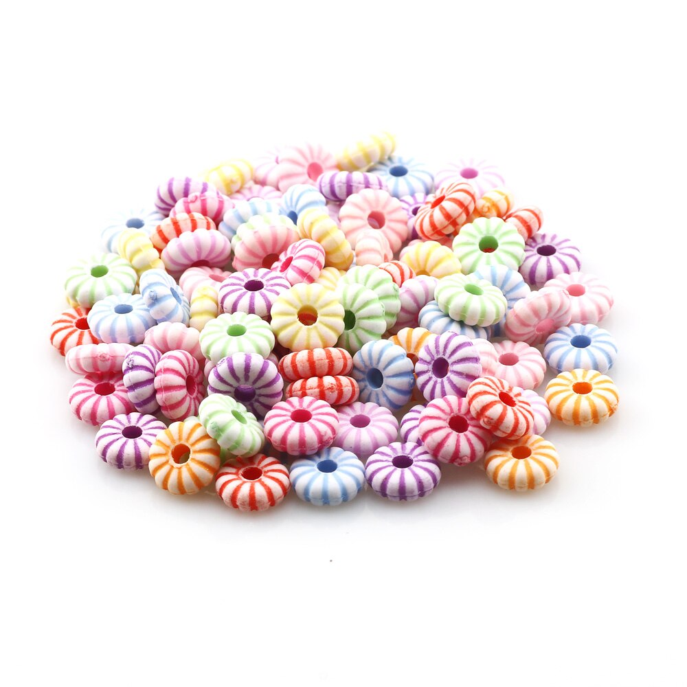 Mehrfarbige, niedliche acrylperlen in cartoon-form, lose zwischenperlen für die schmuckherstellung (diy-ketten, ohrringe, halsketten, armbänder): 8 x 3mm 100 stück