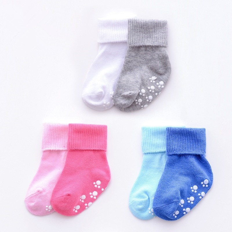 1 Pair Cotton Baby Socks Candy Color Anti Slip Baby Girl Socks Newborn Baby Boy Socks For 0-1 Years Soft Kids Floor Socks