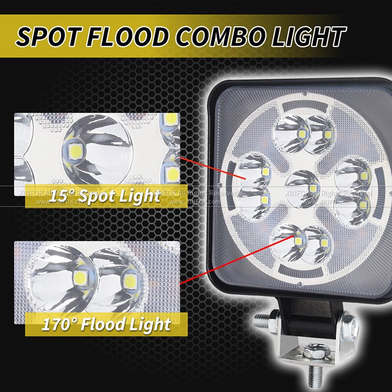 Auto Led Spot Flood Verlichting Combo Beam 3030 Smd Dc 12-24 Volt 63 Watt 6500K 3000K Voor Vrachtwagen 4X4 4WD