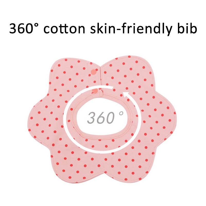 Baby Waterdichte Bib 360 ° Draaien Puur Katoen Huidvriendelijke Schortje Hexagon Bloemvorm Cartoon Vlekken Multifunctionele voeden Sjaal