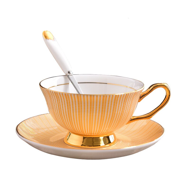 GLLead China Keramische Kopje Koffie Bone China Thee Kopjes En Schoteltjes Set Ontbijt Melk Theekopje Porselein 200 ml Drinkware: Style A