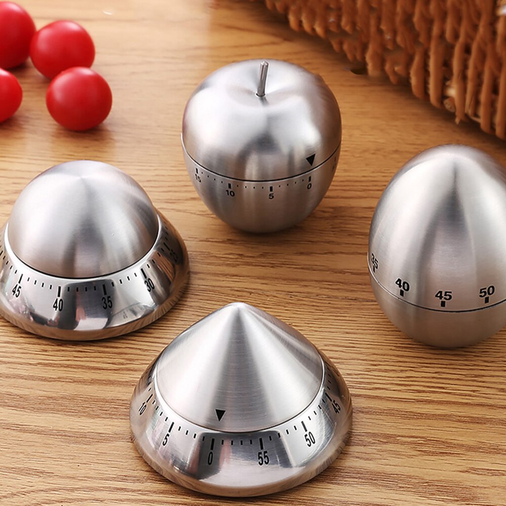 Stainless Steel Kitchen Timer Mechanical Egg Alarm Clock Reminder 60 Minutes Baking Cooking Tools Countdown Kitchen Accessories