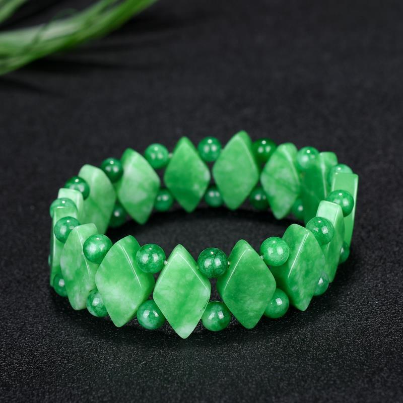 Natural genuino Jade pulsera hombres Esmeralda PIEDRA DE Jades elástico de alambre en cordón pulseras brazalete de jadeíta para hombre joyería de