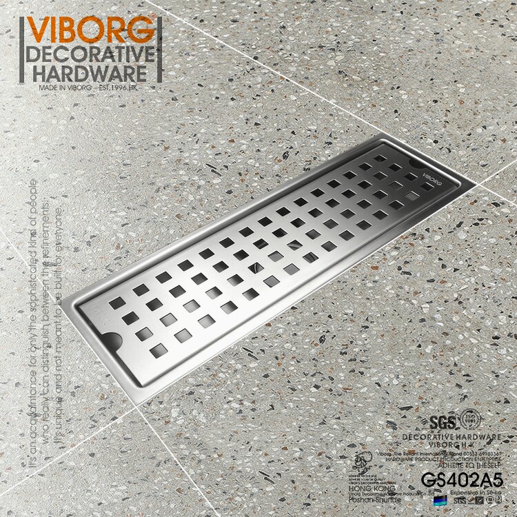 VIBORG 300mm x 100mm Deluxe 304 Rvs Extra dikke Rechthoekige Badkamer Douche Linear Afvoerputje Stainer drainage