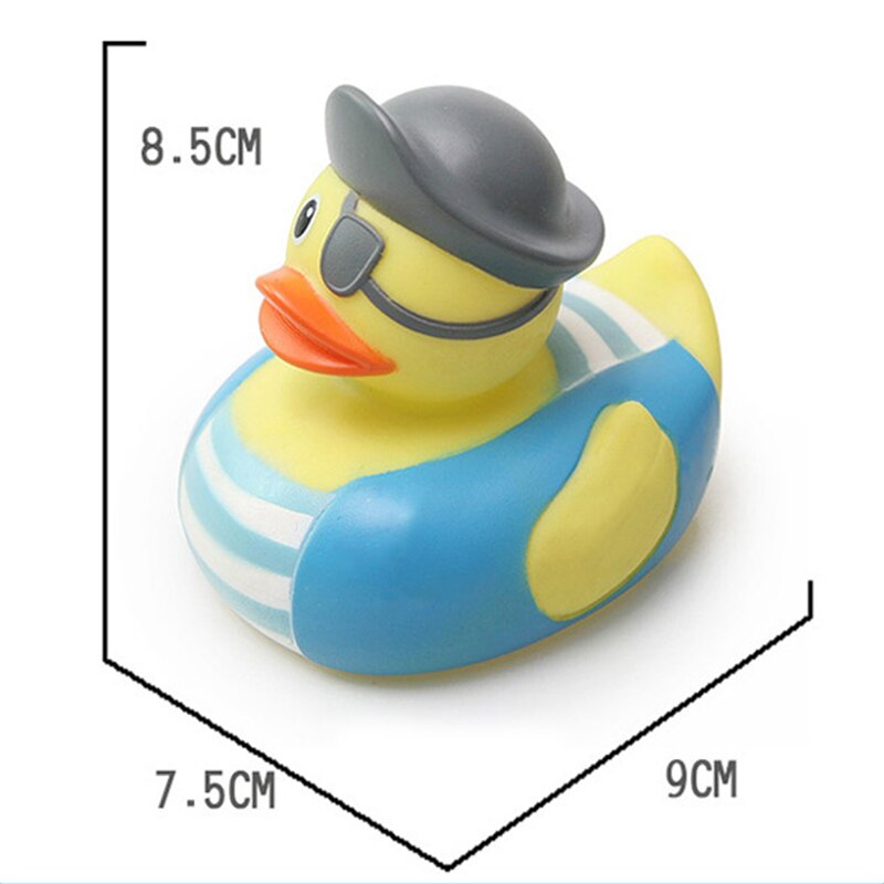 ESALINK 8-10Cm Schwimm Ente 14 Stile Pirate Ente Polizei Gummi Ducky Bad Spielzeug Baby Kognitiven Spielzeug Baden pädagogisches Spielzeug: YN077-1pcs