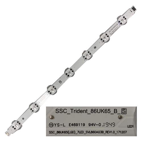 Tira 7 leds lg 86ul3e-tj, tipe b, ssc_trident_86uk65_b_s, YS-L e469119 94v-0