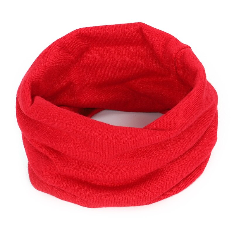 Foulard rond en laine tricoté massif, laine pour hommes et femmes, tendance hiver: Red