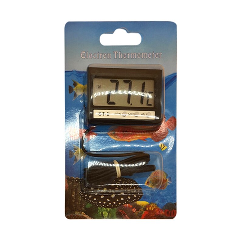Fisch Panzer Temperatur Messung Werkzeug mit Sonde Hygrometer Wasserdicht LCD Digital Thermometer Aquarium Elektronische Präzision