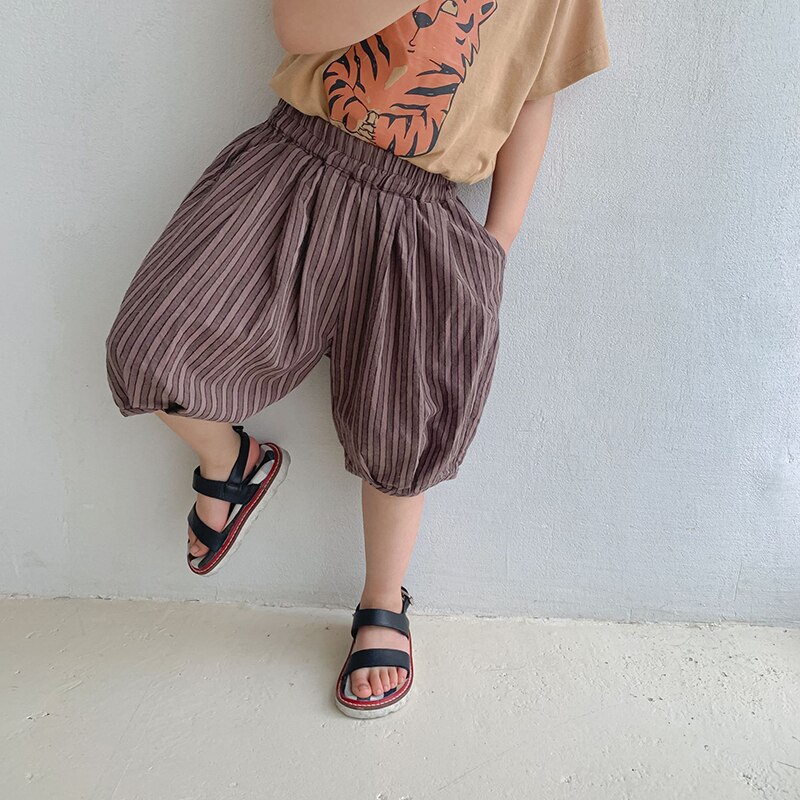 HAYANA – pantalon d'été pour enfants de 1 à 6 ans, ample, à rayures verticales, pour garçons et filles, vêtements décontractés, 2022