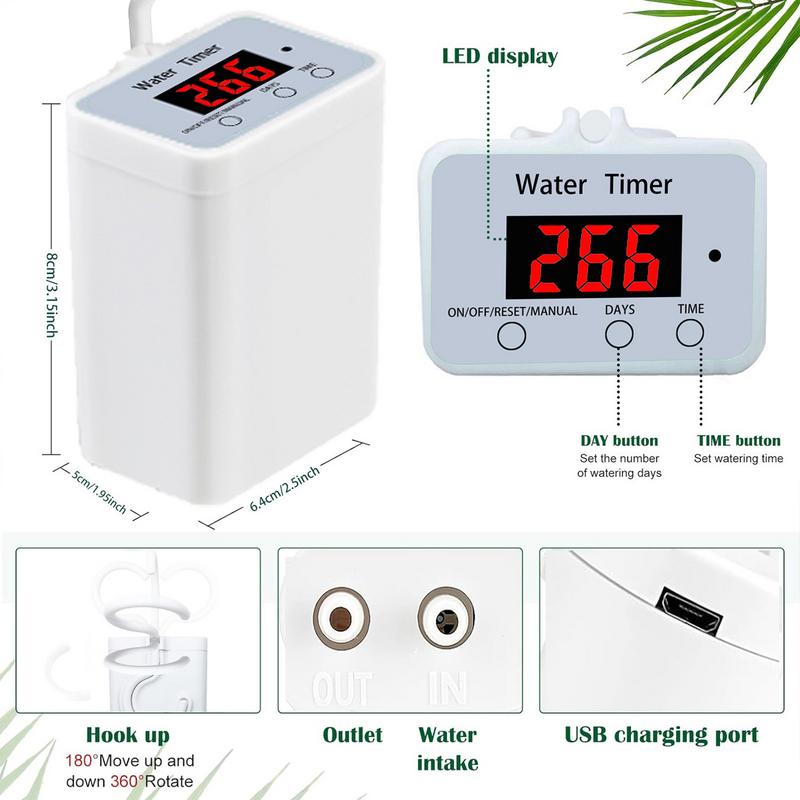 Automatische Plant Waterer Slimme Watering Druppelirrigatie Waterer Programmeerbare Water Timer Oplaadbaar Plant Watering Systeem Voor