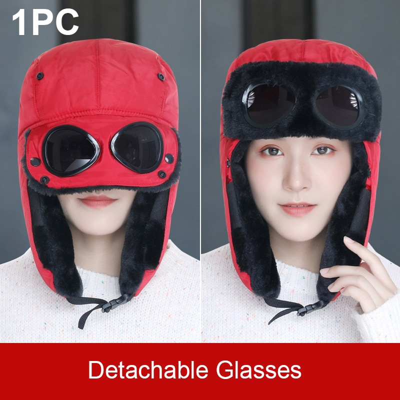 Gorros negros de invierno para hombres, mujeres y niños, gorro impermeable de lana gruesa de poliéster, ideal para esquiar al aire libre,: MZ0002-Red