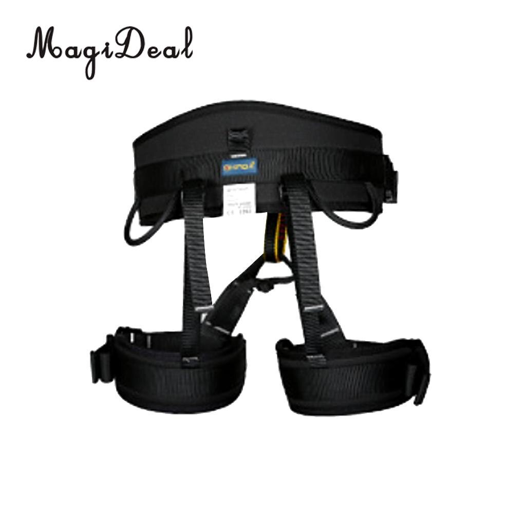 MagiDeal Mountaineering Rock Tree Climbing Harness Seat Sitting Bust Belt Gear 4 Colors for Caving Rescue Safety Rappelling: Black