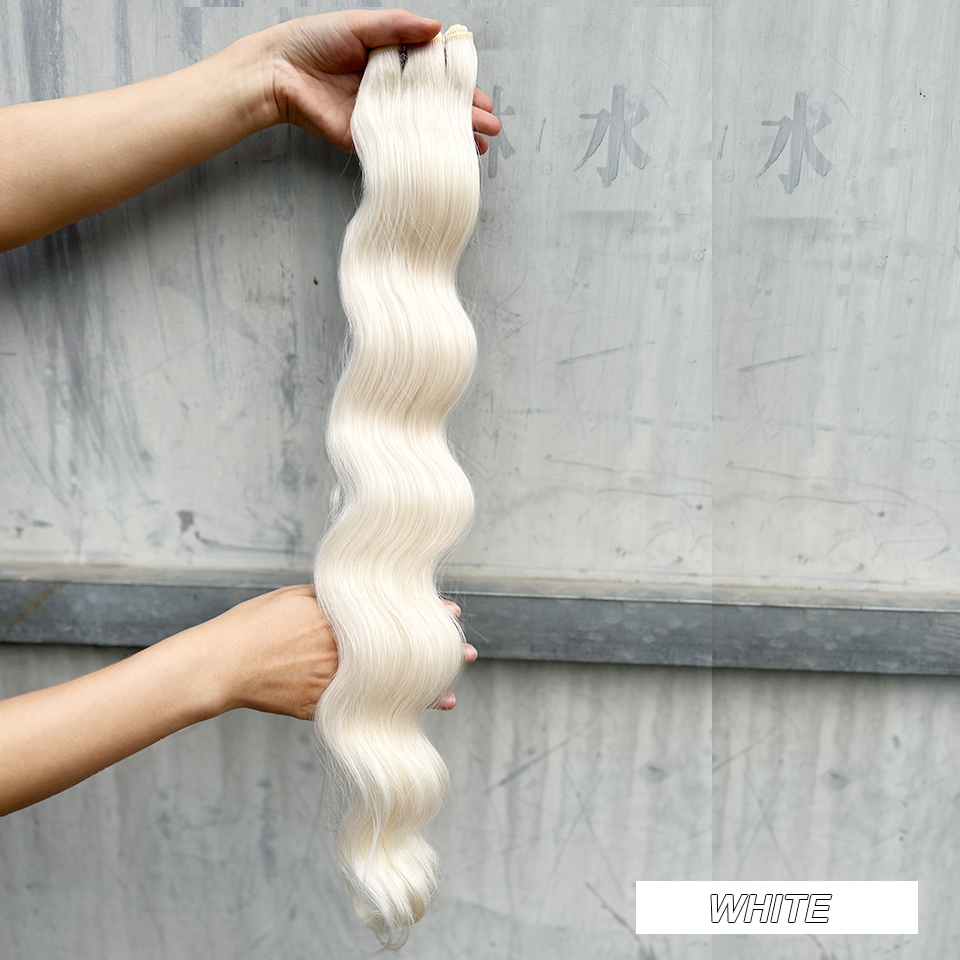 Brun chocolat 6 # Tissage en lot synthétique Body Wave en Fiber résistante à la chaleur, Extensions de cheveux doux, Bio naturel, semblable à l'humain: #33 / 26 pouces
