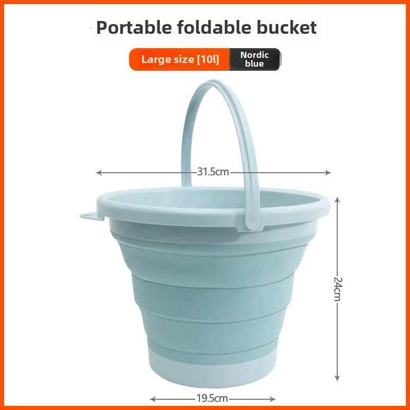 Portable Foldable Multi-Function Bucket Car Travel Fishing Pen Washing Basin Outdoor Use Collapsible Water Container Home Goods: Red