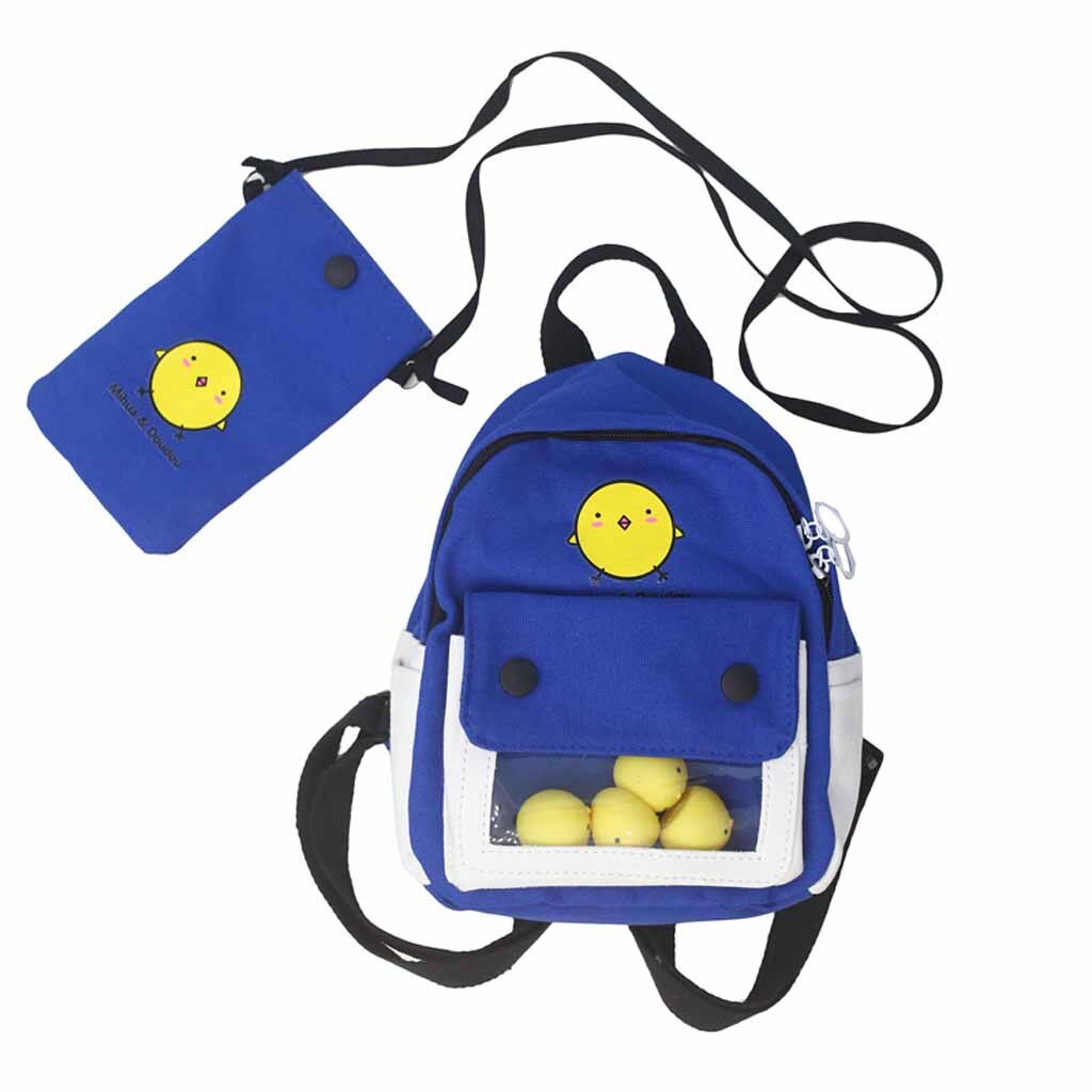 Aelicy moda senhoras algodão linho bolsa de ombro bonito mochila grande capacidade saco estudante esportes mochila mochila: Azul