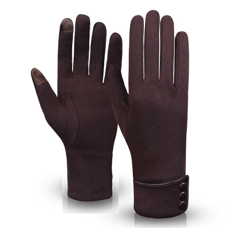 Rimiut Women Touch Screen Winter Gloves Autumn Warm Gloves Wrist Mittens Driving Ski Windproof Glove luvas guantes handschoenen: Coffee