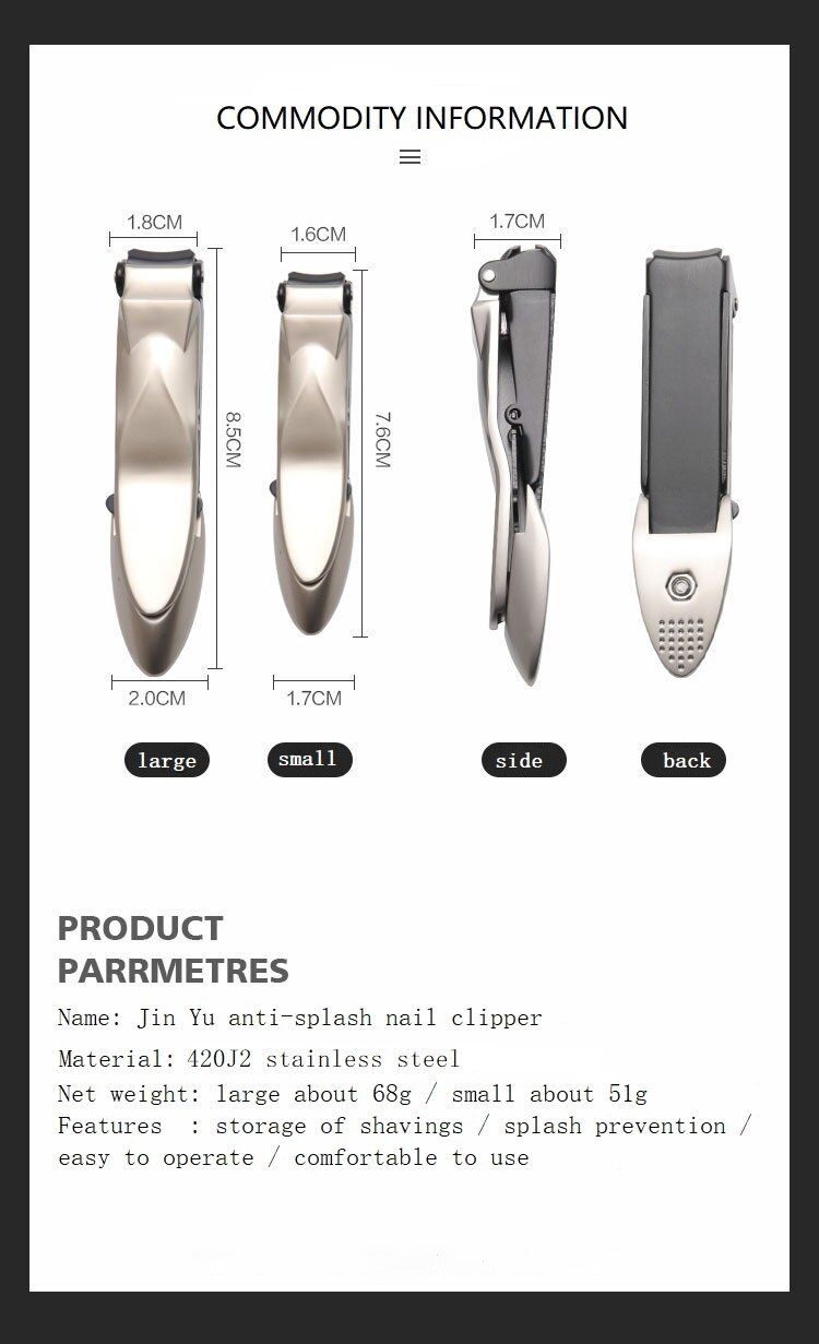 stainless steel nail clippers trimmer pedicure care nail clippers fish scale nail file nail clipper tools
