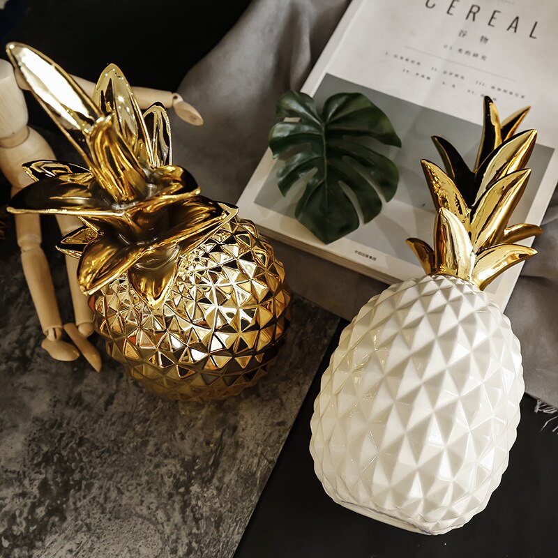 nordisk lys luksus keramisk ananas gyllen hjem stue veranda modell rom myk dekorasjon bryllup
