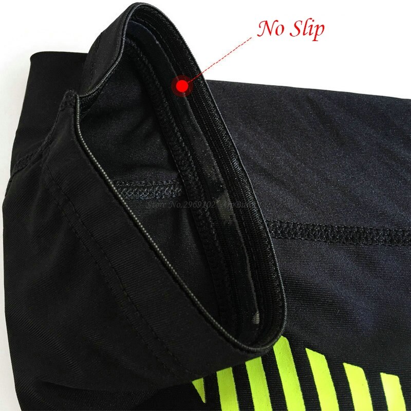 1 stks Streep Geen Slip Compressie Ademende Quick Dry Fietsen Beenwarmer Running Jogging Scheenbeschermer Kalf Protector Wandelen Brace