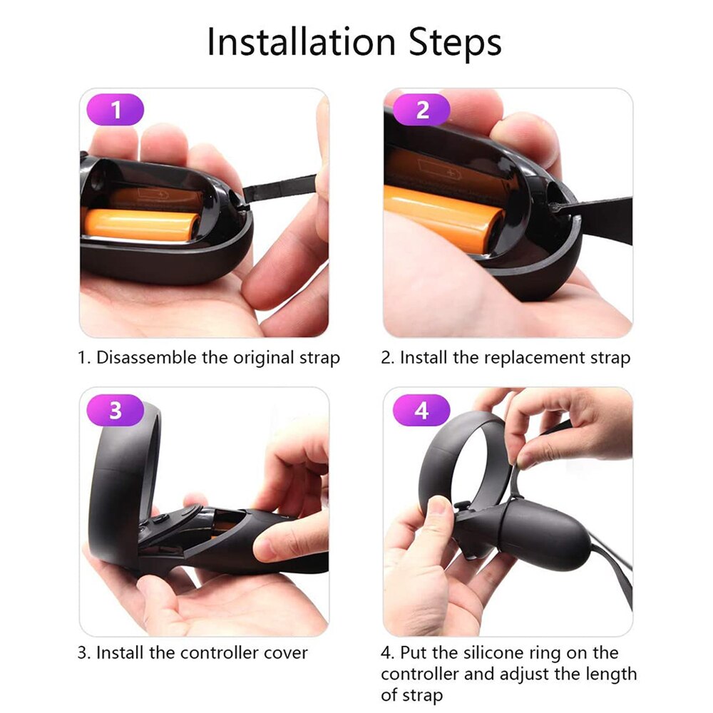 VR Touch Controller Grip Adjustable Knuckle Straps firmly and protection for Oculus Quest / Rift S VR Headset Accessories