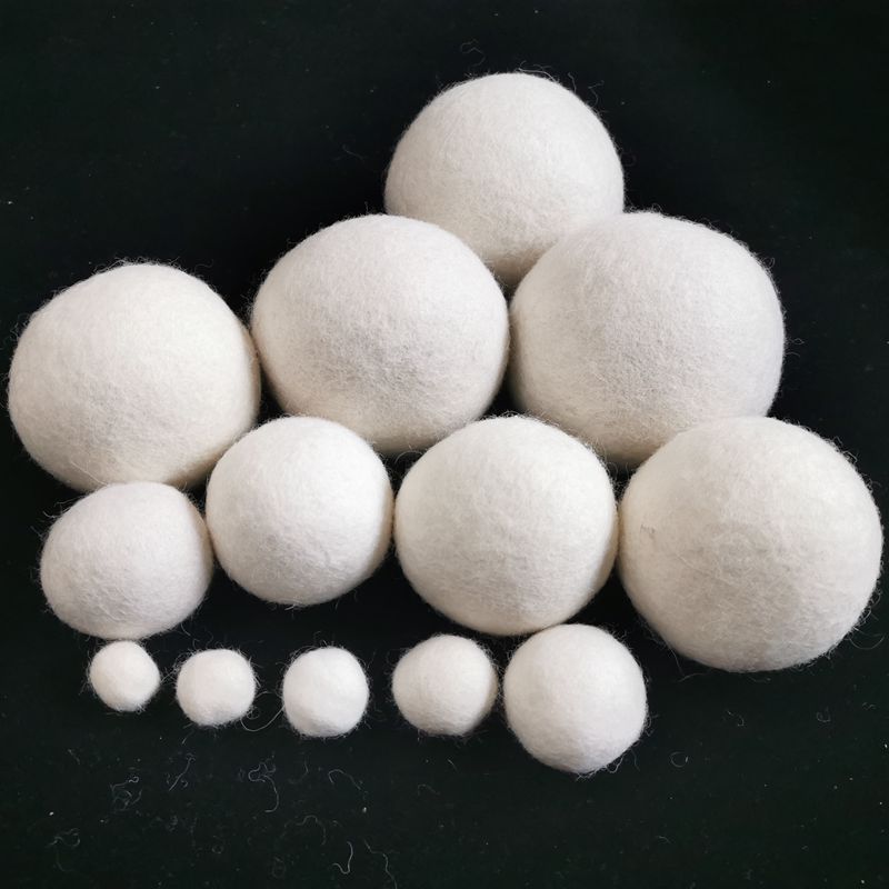 6-Pack 100% Wool Dryer Ball 1-10cm Absorbs Moisture Dry Clothes Zero Pollution No Allergy Less Wrinkles Laundry Dryer Felt Balls