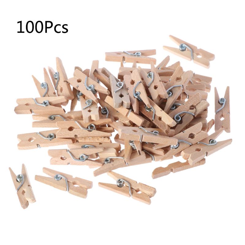 203e de 100 mini pinces à linge en bois naturel pour papier photo