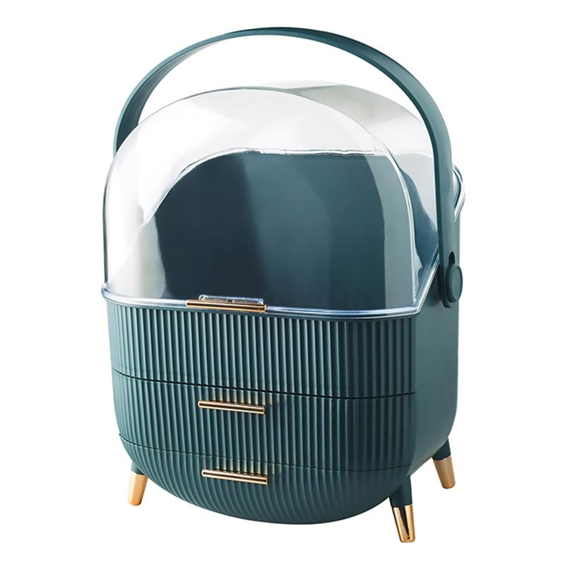 Cosmetics Storage Box Skin Care Product Case Desktop Sundry Container for Home: green