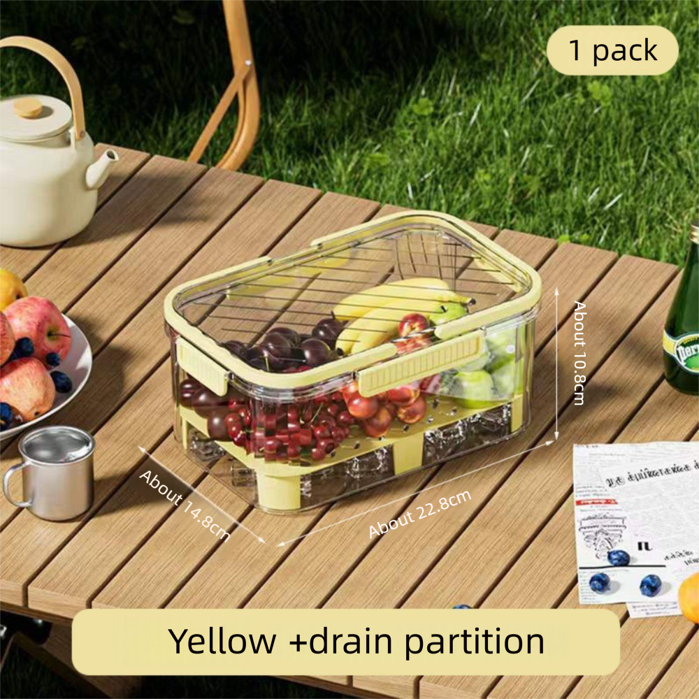 Dobbeltlagsbeholder til madopbevaring med stor kapacitet med håndtag, intervalopbevaringsboks, lækagesikker opbevaringsboks til kæledyr, picnic: Lysegrøn