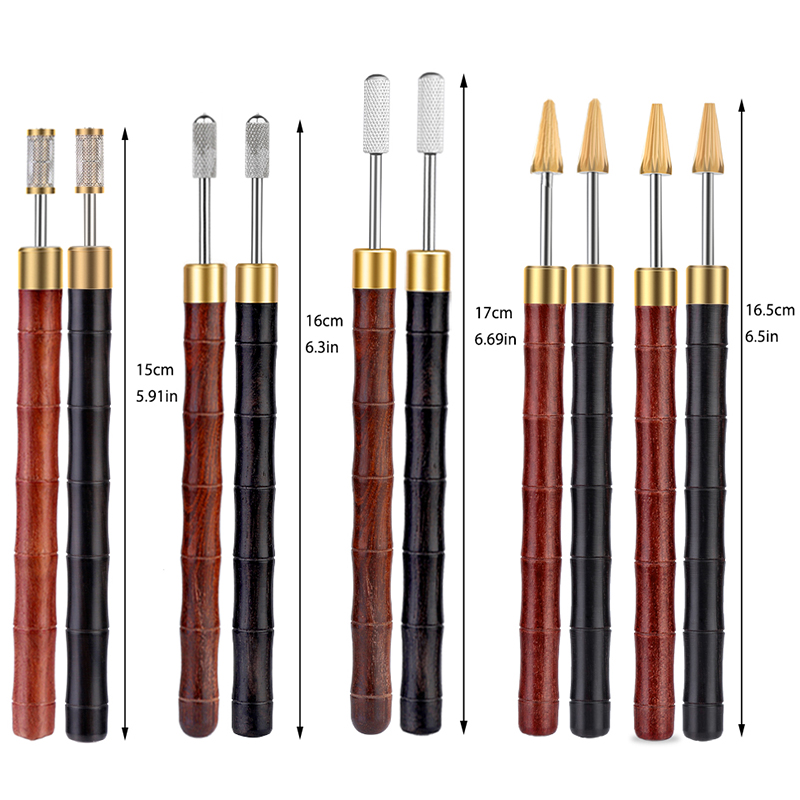 LMDZ Leather Edge Oil Pen Top Edge Dye Pen Roller Oil Pen Sandalwood Handle Leather Craft Tool Applicator Speedy Paint Tools