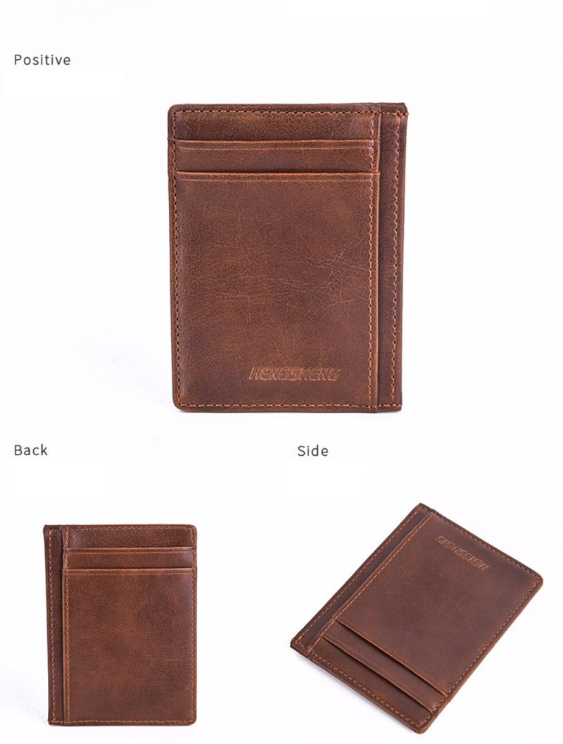 3 Colors Wallets Thin Men's Leather Multi-Card Wallet Retro Solid Color Mini Card Package Coin Purses