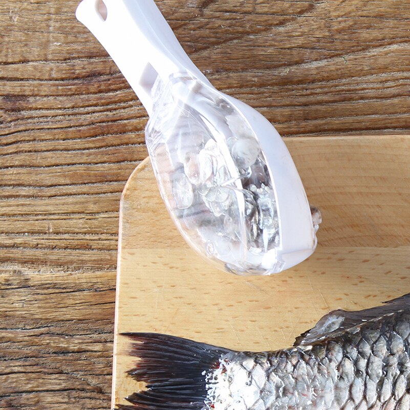 Fiskerenseværktøj med låg køkkenredskab fiskevægte kan hænges med manuel skraber let at rengøre plastik køkkenudstyr