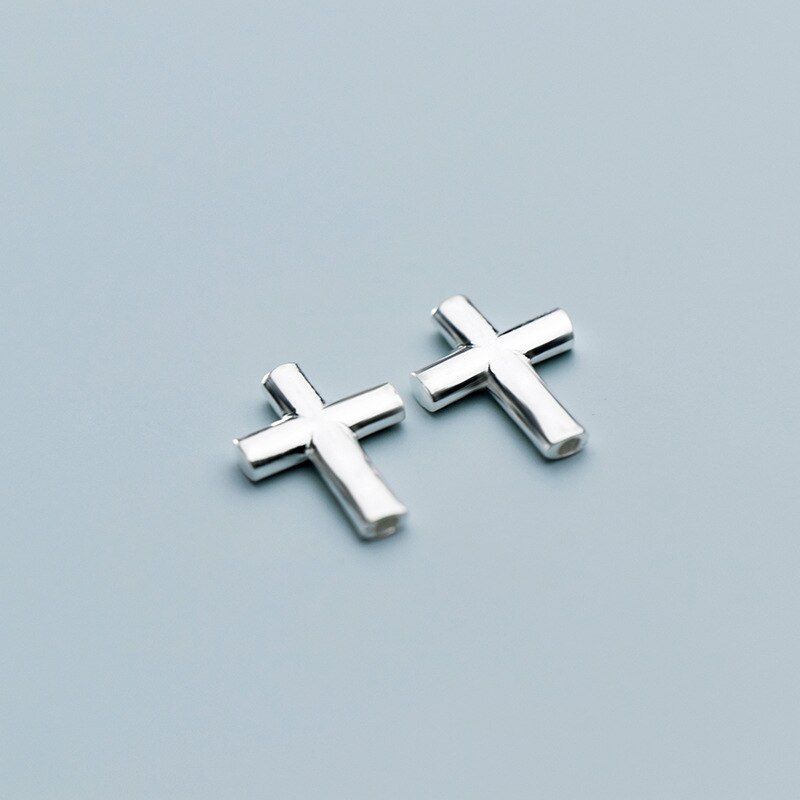 925 Sterling Silver Cross Spacer Charm Beads for DIY Bracelet Necklace Making Loose Beads Jewelry Finding