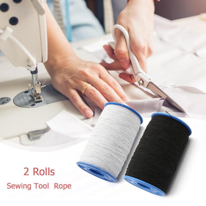 2 Rolls Yard Sewing Thread Elastic Latex Line Rope Quilting Thread Stitching Sewing Tool Kit Embroidery Thread