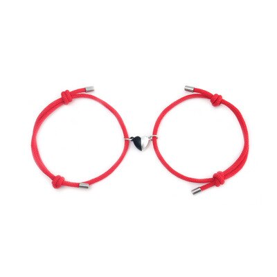 Pulsera magnética con abalorios para parejas, brazalete de amor de larga distancia, con piedras de deseos: Red