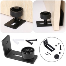 Adjustable 1XCarbon Steel Wall Mount Sliding Barn Door Bottom Floor Guide Hardware Barn Door Hanging Rail Stopcock