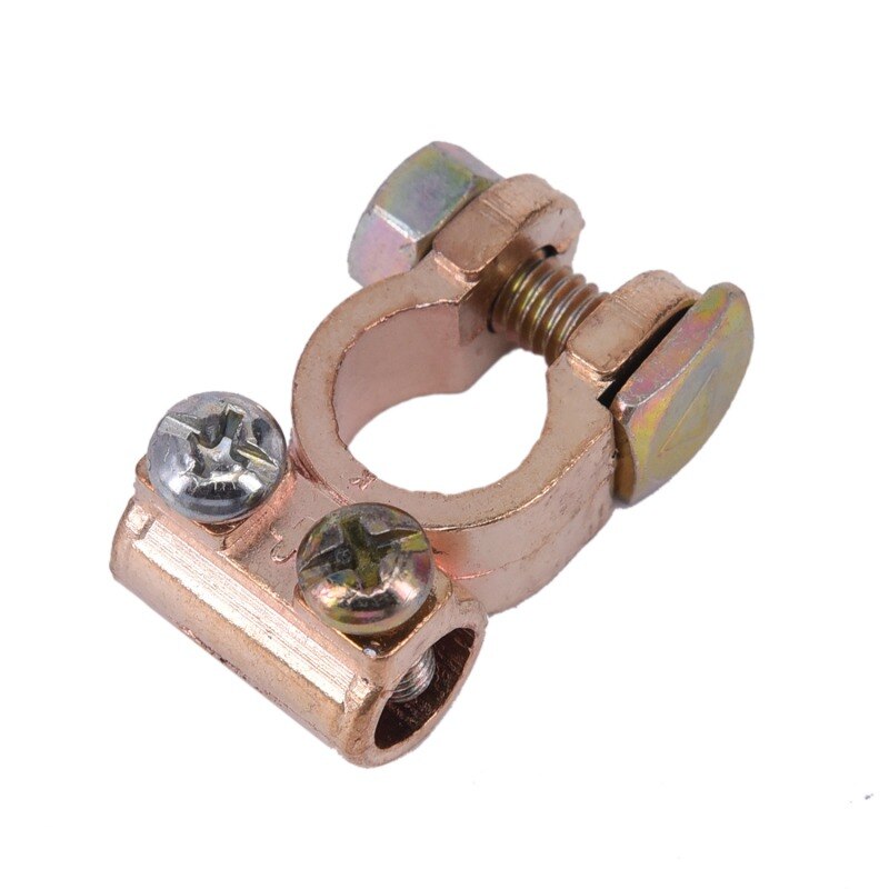 2 Pcs 12V Car Battery Terminals Clamps Pair Screw Connection Positive Negative Brass Cables Connectors Accessories