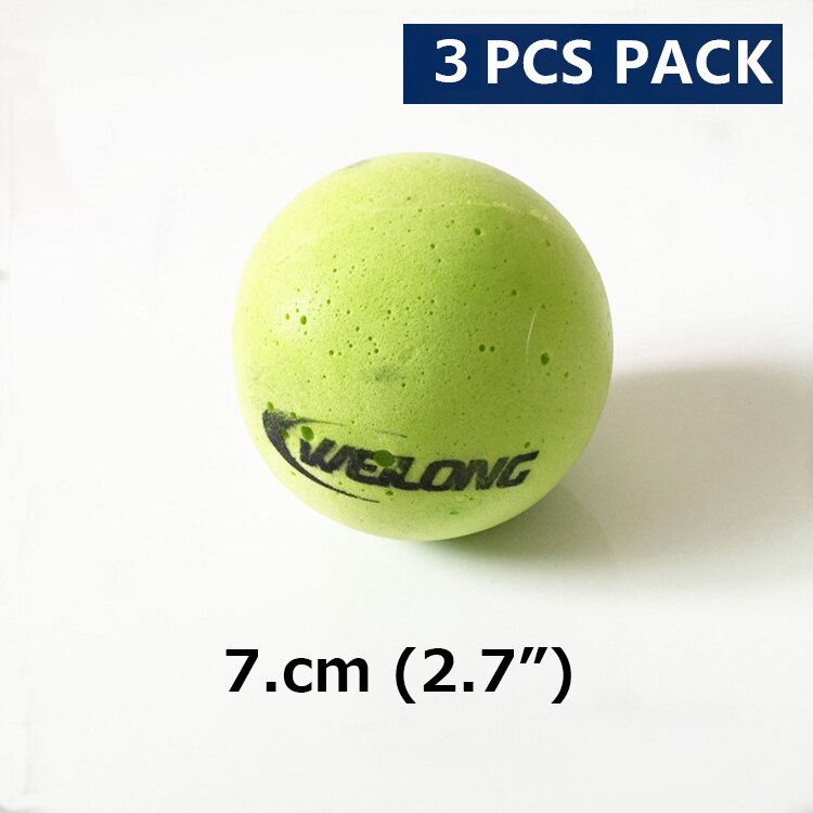 Pelota de espuma de tenis de 7cm y 9cm para niños, pelota de entrenamiento elástico, suave, verde, rosa y amarillo: 7cm 3pcs green