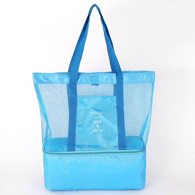 Bolsa enfriadora doble para pícnic, bolso multifunción para pañales de bebé, botellas, organizador de alimentos, bolsa de hielo portátil, Enfriador de alimentos y cerveza: Blue