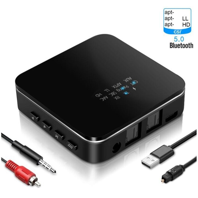 Bluetooth 5.0 Audio Transmitter Receiver AptX HD LL Low Latency CSR8675 Wireless Adapter RCA SPDIF 3.5mm Aux Jack for PC