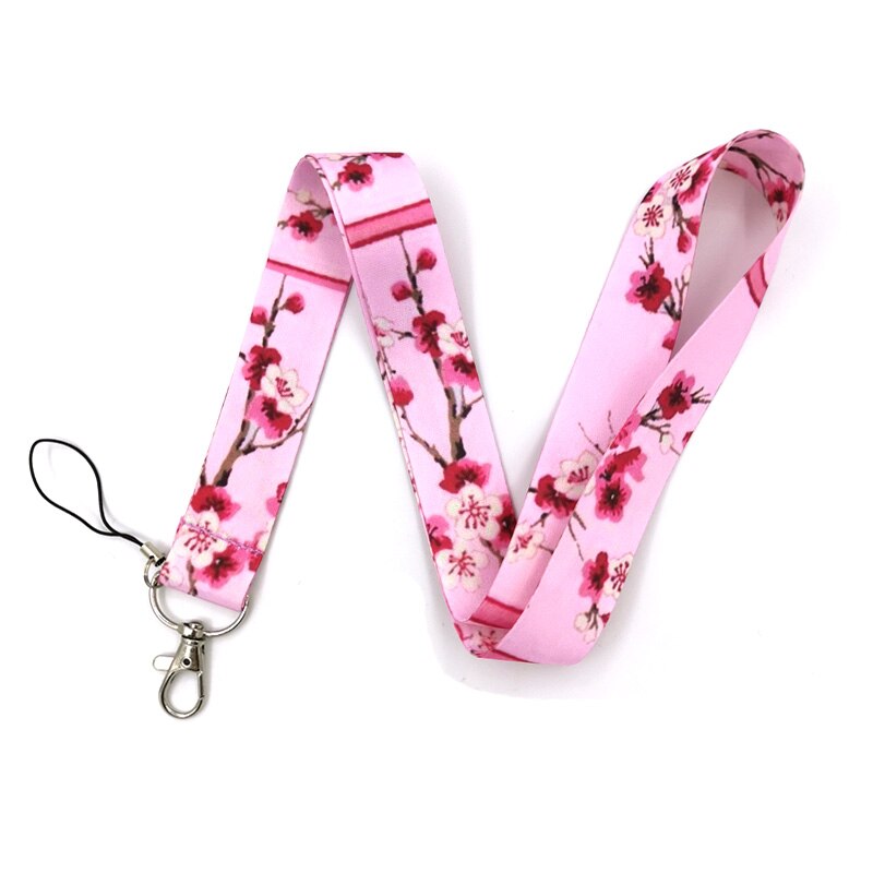 Zonnebloem Pruim Bloem Telefoon Neck Strap Sleutelhanger Lanyard Voor Sleutels Id-kaart Badge Houder Keycord Mobiele Accessoires: Blossoms