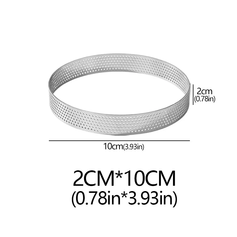 Edelstahl perforierter nahtloser Tortenring, Quiche-Ring, Tortenform, Kuchenform, nahtloses Backzubehör, Ausstecher: violett