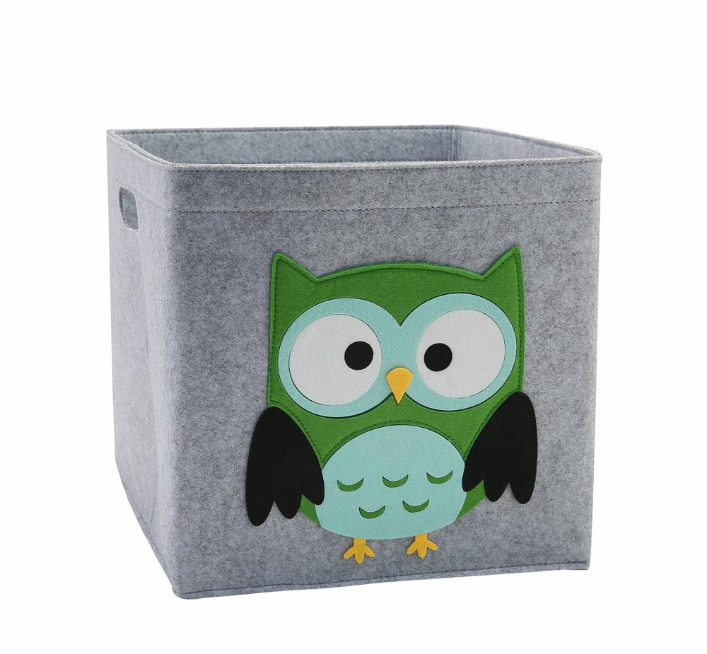 Kubus Vouwen Speelgoed Opbergdoos Kinderen Speelgoed Organizer Box Vilt Doek Stof Opslag Mand Voor Cartoon Animal Nursery Speelgoed Bakken: owl